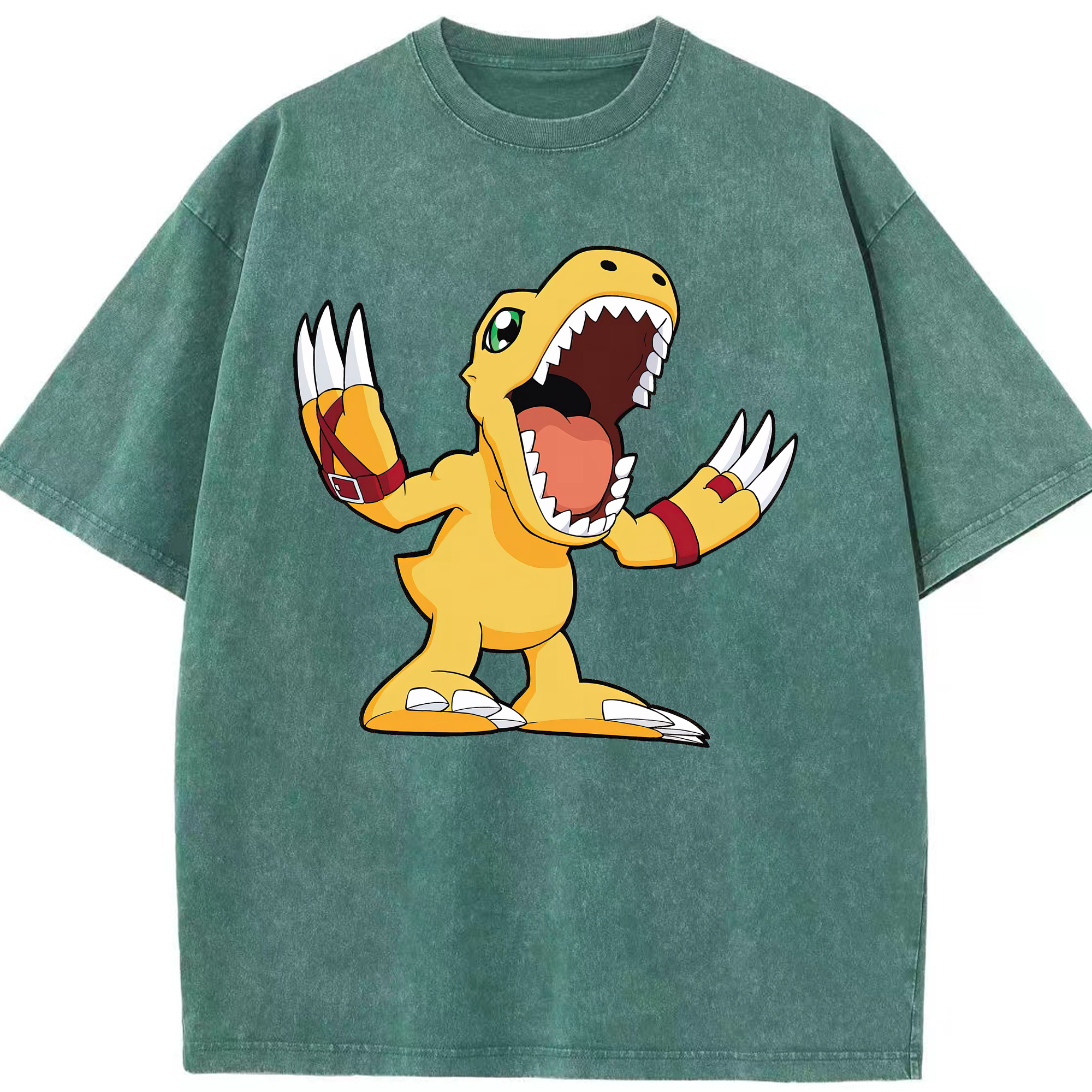 （画像用） Digimon デジタルモンスター/デジモン 綿100% ヴィンテージ風 半袖Tシャツ（フロントプリント）